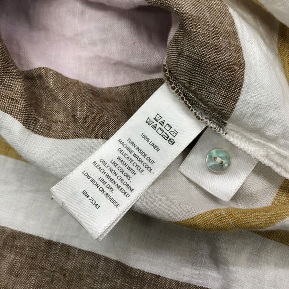 Rachel Zoe Women 100% Linen Button Up Tunic Shirt Top Blouse Size Medium B207 -9 - Picture 8 of 13